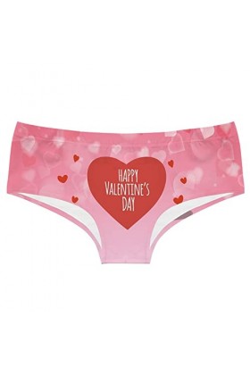 DUHGBNE Short imprimé Saint-Valentin pour femme, boxer amusant, sous-vêtements, short boy, slip, pyjama une pièce et sous-vêt