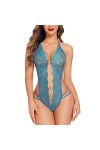Lingerie Sexy Femme Coquine Hot, Femme Ensemble de Lingerie Sexy Babydoll Imprimé Léopard Push Up Bra Soutien-Gorge et String