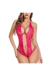 Lingerie Sexy Femme Coquine Hot, Femme Ensemble de Lingerie Sexy Babydoll Imprimé Léopard Push Up Bra Soutien-Gorge et String