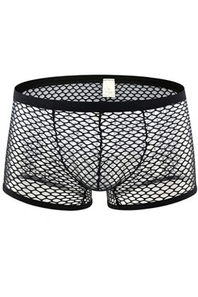MIYUE Sexy Hommes sous-Vêtements Boxer Respirant Maille Boxershorts Hommes Caleçons Masculins Cueca Pénis Poche Culotte Homme