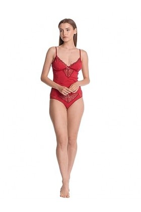 Vive Maria Red Boudoir Ensemble de lingerie pour femme avec culotte Rouge, rouge, Medium