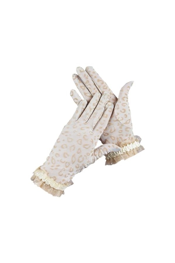 1 paire de fronces transparentes en dentelle fine imprimé léopard creux décore froncement vintage respirant bal pour rendez-v