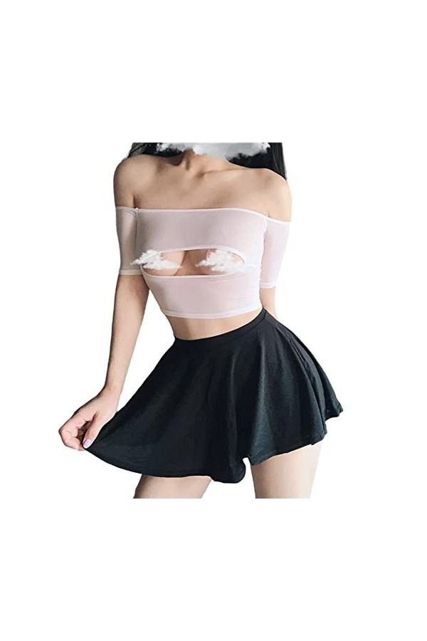 SINROYEE Femmes Sexy Cosplay Lingerie Soie Chemise de Nuit Robe de Nuit Robe Fente Haute Cheongsam Rouge 2 