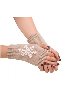 DUHGBNE Gants de Noël tricotés colorés pour femme avec porte-jarretelles et porte-jarretelles Rouge laqué beige, A 