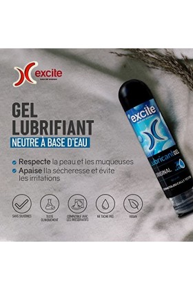 Excite Gel Lubrifiant Neutre à base deau - Doux, Hydratant et Respectueux de la Peau - 100 ml