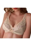 HANXIULIN Soutien-gorge push-up en dentelle pour femme - Sous-vêtements amovibles - Bustier transformable - Rembourré - Souti