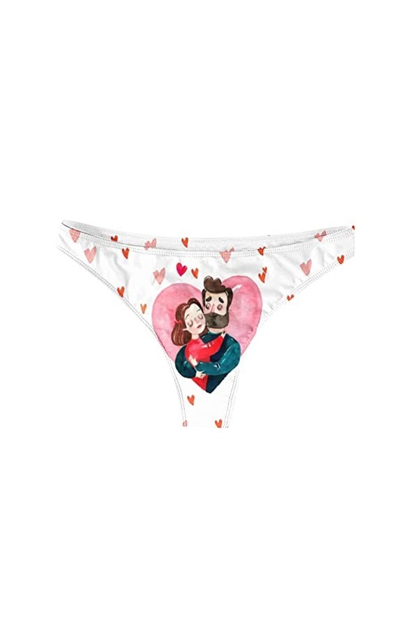 ZHIYU Femmes et Hommes Saint Valentin Impression Plus Taille Boxer Mid Haute Taille Sous-vêtements physiologiques Sous-vêteme