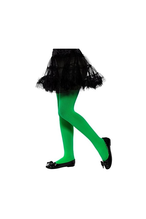 Smiffys 49796 Collant opaque pour fille, Vert, Taille unique - Version Anglaise