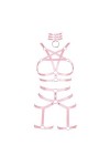 Harnais complet pour femme avec porte-jarretelles et soutien-gorge pentagramme gothique, punk, grande taille - Rose - Taille 