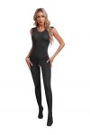 Agoky Combinaison Sexy Femme Catsuit Collant Lingerie Ouverte Entrejambe Jumpsuit Sexy Creux Bodystocking Nuisette Bodysuit T