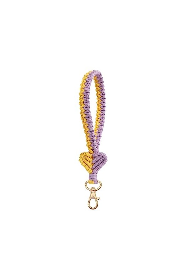 Yisawroy Joli bracelet porte-clés avec cœur coloré pour voiture, moto, pendentif, décoration, cadeau pour petite amie, porte-