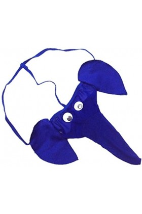 Czizitong Hommes Eléphant sous-vêtements Lingerie Sexy Thongs G-Strings Bleu 