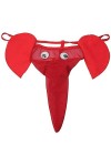 Czizitong Hommes Eléphant sous-vêtements Lingerie Sexy Thongs G-Strings Bleu 
