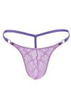 VemeFufu Hommes String Thong Slips Sexy Dentelle Sissy T-Back Briefs sous-vêtements Respirant Thong Taille Basse Tanga Noir