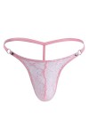 VemeFufu Hommes String Thong Slips Sexy Dentelle Sissy T-Back Briefs sous-vêtements Respirant Thong Taille Basse Tanga Noir