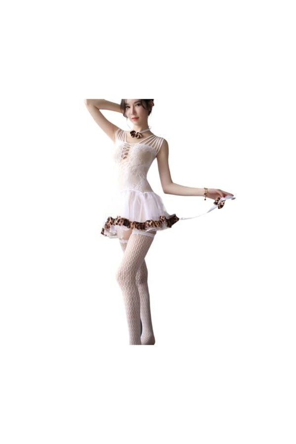 LureZone Japanses Lingerie sexy en maille creuse pour femme 2107 noir 