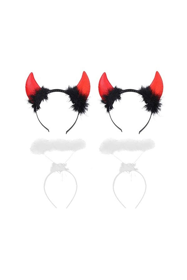 Adulte Unisexe Halloween Bandeau Ange Auréole/corne Du Diable Bandeau Cosplay Costume Halloween Fête Casque Couleur Corne Du 