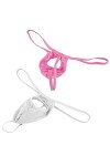 Anzhee Lot de 2 strings sexy pour homme - Sous-vêtements ouverts à lavant - String G, Doré + Violet, taille unique