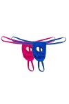 Anzhee Lot de 2 strings sexy pour homme - Sous-vêtements ouverts à lavant - String G, Doré + Violet, taille unique