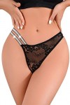 Banamic Culotte sexy en dentelle à paillettes pour femme, Noir 248, Small