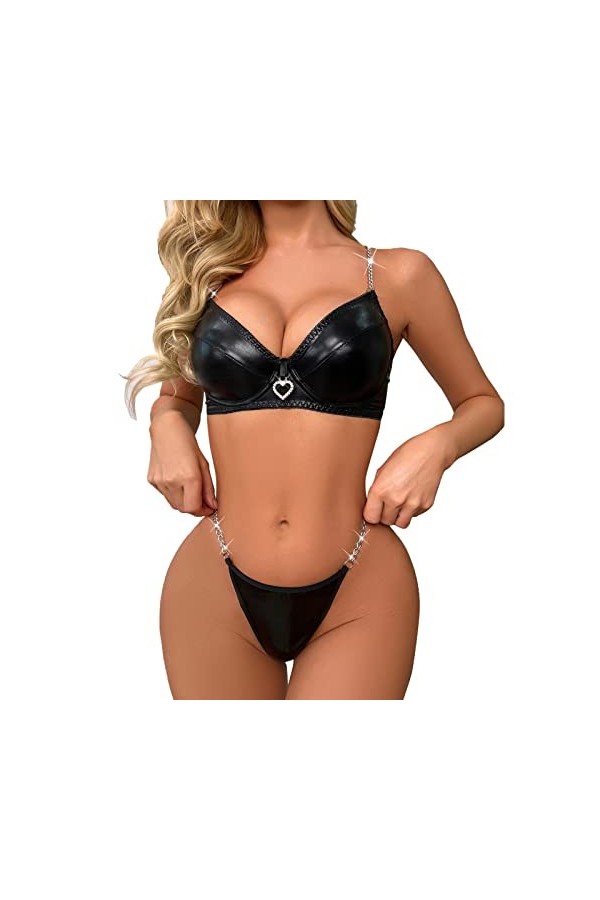 Body Femme Sexy Chic Lingerie Et Vêtements Sexy Cuir sous-Vêtement Sexy Sling Lingerie Femme Sexy Ensemble String Ensemble Li