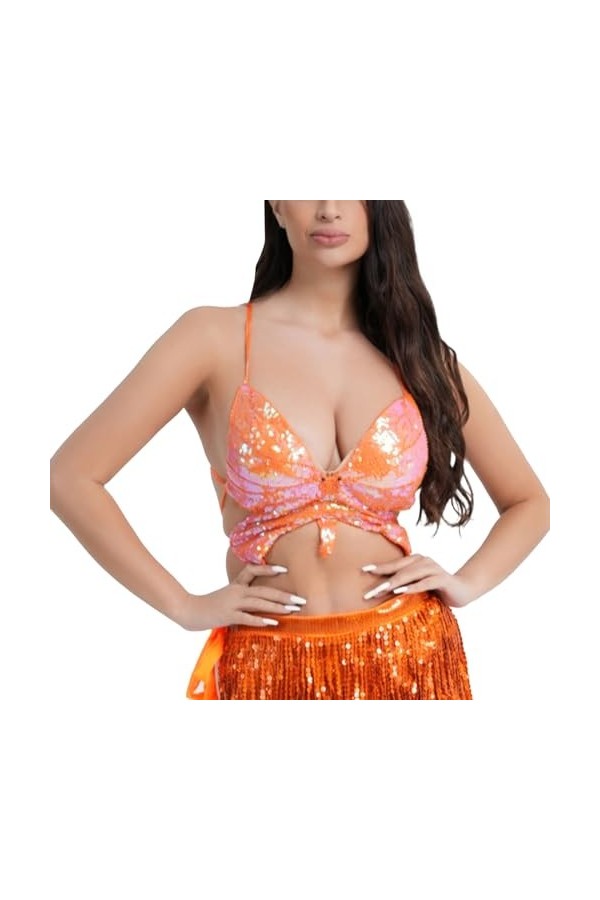 Luckywaqng Porte-jarretelles pour femme avec paillettes et papillons - Noir, bleu ciel, taille unique