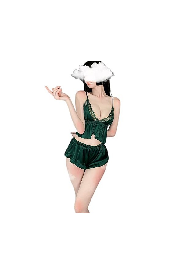 Temptshow Ensemble de lingerie sexy pour femme - Anime japonais - Pyjama mignon noir 1