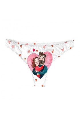 DUHGBNE Femmes et Hommes Saint Valentin Imprimé Plus Taille Boxer Mid Taille Haute Sous-vêtements physiologiques Sous-vêtemen