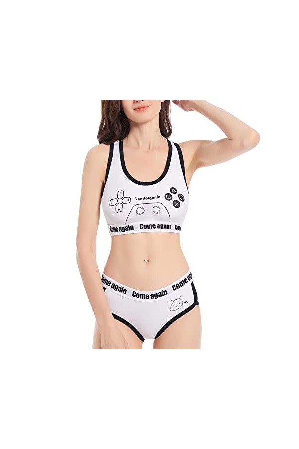 Landofgenie Ensemble de lingerie sexy pour femme - Soutien-gorge et culotte - Grande taille