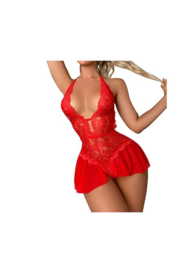 Ensemble Lingerie Sexy Femme Érotique, Ensemble Lingerie Sexy pour Femmes Nuisettes et Deshabillés Chemises en Dentelle Vêtem