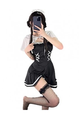 THSCWY Lingerie sexy pour femme - Nuisette - Sous-vêtements sexy - Tablier Lolita - Cosplay - Uniforme