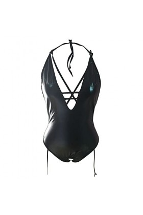 Lingerie Sexy Femme Coquine Hot Dos Nu Lingerie Erothique Sexy Cuir Pu Jumpsuit Col V Profond Nuisette Sexy Femme Sensuelle T