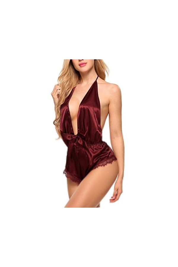 Povanjer Body lingerie sexy pour femme,Lingerie sexy réglable en V profond | Tenue sexy pour femme, lingerie en dentelle pour