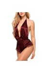 Oirtors Lingerie body sexy,Body sexy réglable en V profond - Tenue sexy pour femme pour soirée lingerie, fête nuptiale, nuit 