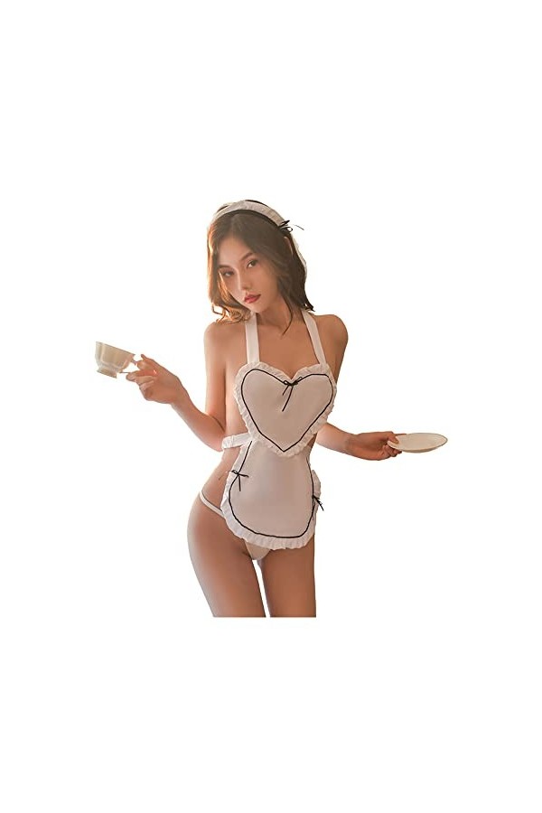 SINROYEE Lingerie sexy pour femme - Anime japonais - Nuisette en dentelle - Pour Halloween - Noir