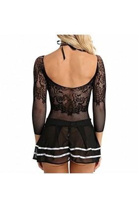 NewBull École Fille Uniforme Ensemble Costume Femme Sexy Robe Costume Vue À Travers Ensemble Minijupe Avec Cravate Jacquard P