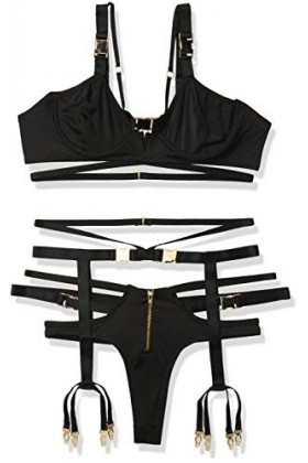 Buckle Up Lingerie Set - Black
