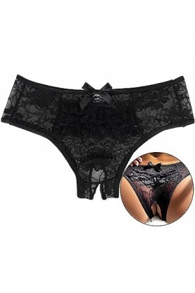 ohyeahlady Culotte Ouverte Entrejambe Strings et Tangas Femmes Sexy Chic Lingerie Femme Dentelle Culotte Dentelle Grande Tail