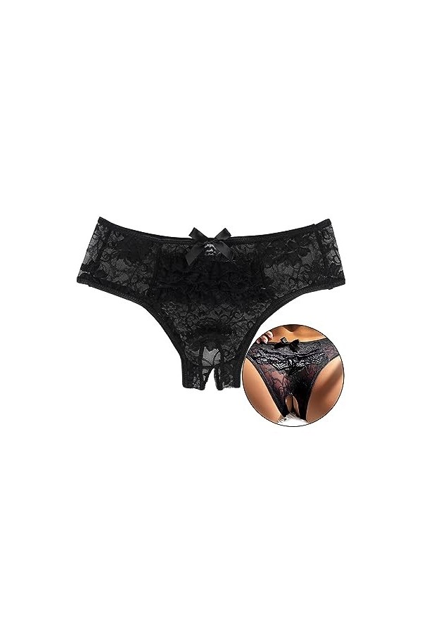 ohyeahlady Culotte Ouverte Entrejambe Strings et Tangas Femmes Sexy Chic Lingerie Femme Dentelle Culotte Dentelle Grande Tail