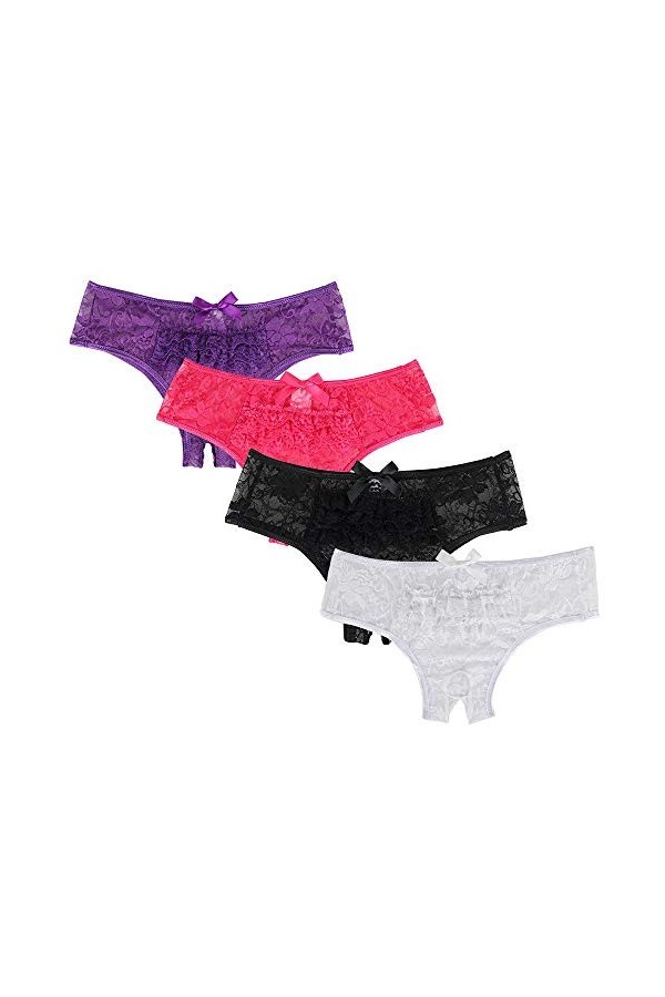 ohyeahlady Culotte Ouverte Entrejambe Strings et Tangas Femmes Sexy Chic Lingerie Femme Dentelle Culotte Dentelle Grande Tail