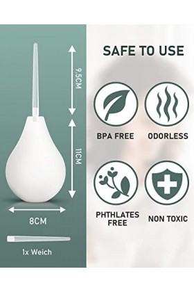 Poire a Lavement Intime Anale, Poire de Lavement Intime Femme Homme 224ML, Poire Lavement Rectale En Silicone Médicale, Douch