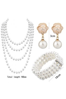 Lucktao Collier de perles pour femme, bijoux pour filles, collier de perles vintage, collier pour femme élégant et charmant, 