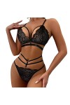 QKEPCY Lingerie Sexy Ensemble Femme Sexy Soutiens-Gorge Dentelle Sexy G-String Ensemble Soutien Gorge et String Dentelle Vête