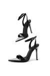 FerduS Sandales dété for femmes, lanière en cristal, talons hauts, mode, Sexy, fête, bout pointu, talon aiguille Color : Si