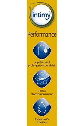 INTIMY - Préservatifs performance, x14 - Préservatifs Lubrifiés Avec Réservoir - Surface Lisse - Latex de Qualité Supérieure