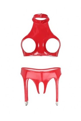 Yeahdor Femme Sexy Ensemble Lingerie Nuit Redresse-Sein Bra Sein Nu & String Biefs Ouvert Maillot de Bain Érotique Vêtement d