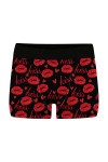 ZHIYU Femmes et Hommes Saint Valentin Imprimé Plus Taille Boxer Mid High Taille Sous-vêtements physiologiques Sous-vêtements 