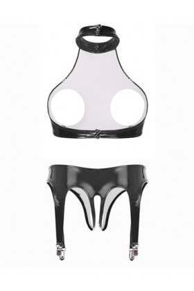 Yeahdor Femme Sexy Ensemble Lingerie Nuit Redresse-Sein Bra Sein Nu & String Biefs Ouvert Maillot de Bain Érotique Vêtement d