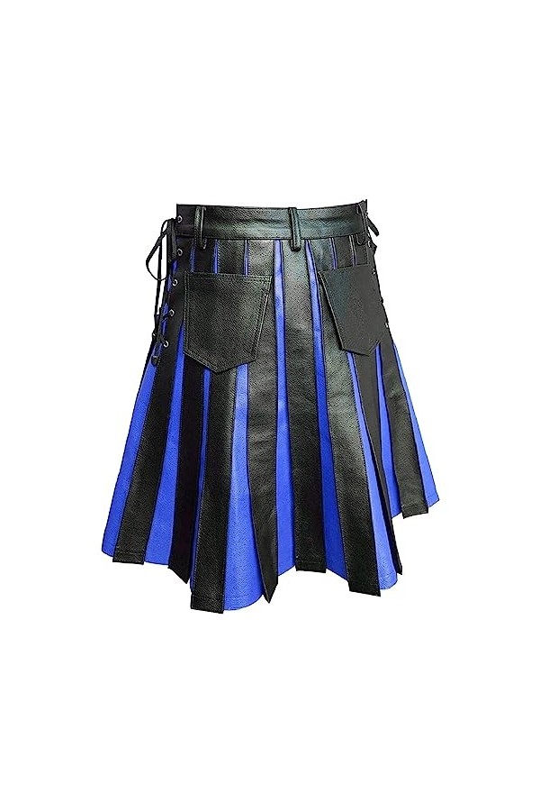 Kilt - Jupe écossaise pour homme - Couleur unie - Tartan - Style classique - Style rétro - Mode écossaise - Style traditionne