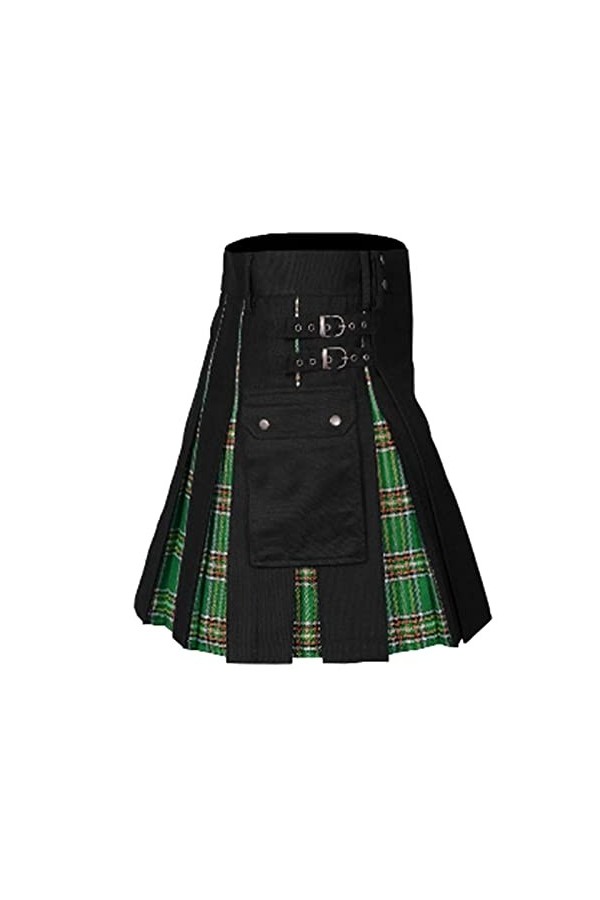Kilt - Jupe écossaise pour homme - Couleur unie - Tartan - Style classique - Style rétro - Mode écossaise - Style traditionne